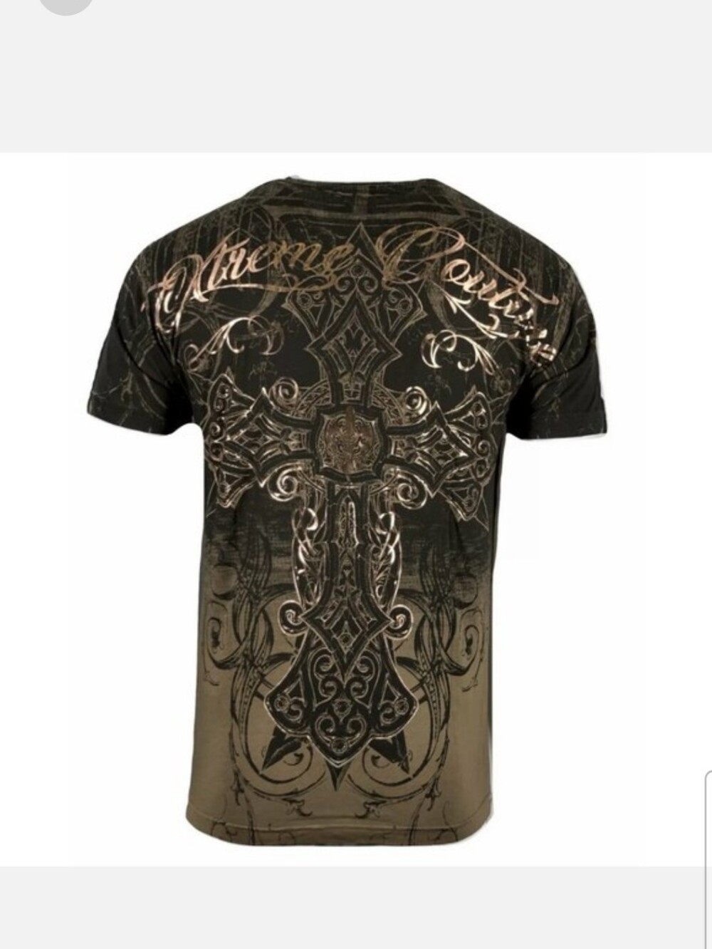 Affliction Men's Short Sleeve Cross Graphic Tee - Black/Brown